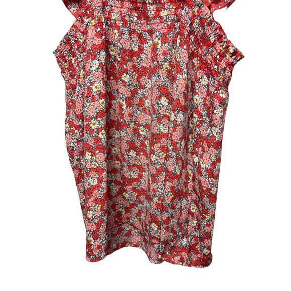 Loft Top Womens Size Medium Shirt Sleeveless Tank Blouse Floral Boho Orange Pink - Picture 11 of 11
